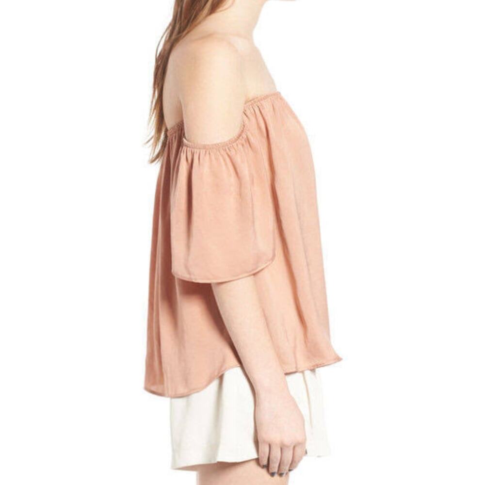 Madison & Berkeley women Off Shoulder blouse sz XS relaxed terra rose pink - Picture 3 of 12